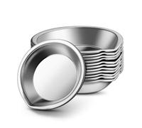 Paint Palette, 12 PCS Stainless Steel Round Paint Palette with Mouth Metal Mixing Cups for Watercolor, Pigment & Water-Based Painting Ideal for Home and School Use (12, silvery)