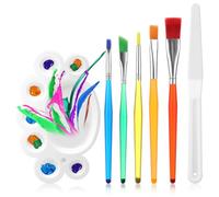 Paint Palette Set, Paint Holder Tray 1 PCS Paints Pallets 5 PCS Acrylic Paints Brushes Paintbrush Painting Accessories Art Supplies for Kids Adult Artist Canvas Oil Watercolor Painting
