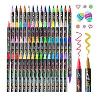 Paint Pencils For Coloring - Double Skin Markers | Journaling Marker | Creative Acrylic Pen With Fine Tip And 60 Colors Brush For Painting, Drawing, Painting
