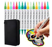 Paint Pens Acrylic, 72 Color Double, Colored Markers Set, Multi Feature Easy Writing on Various Surfaces, for Book Stone Canvas Fabric Wood Metal Crafts Glass Ceramic Rock Kids Classroom