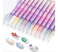 Paint Pens for Nails, Drawing Pen for Nails | 12 Colours of Painting Art Manicure Kit Waterproof Polish Female Acrylic Girls Professionals