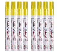 Paint Pens Paint Markers - Yellow Permanent Markers 8 Pack, Oil Based Waterproof Quick Dry Medium Tip Marker Pen for Metal, Wood, Fabric, Plastic, Rock, Stone, Mugs, Canvas, Glass, Art Craft