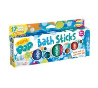 Paint Pop - Bath Sticks For Kids - 12 Washable Bath Paint Crayons - Mess-Free, Fast Drying Action, Easy Clean Up - For Creative Bathtime Fun Adventures - For Glass, Tiles or Ceramic - 3+ Years