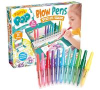Paint Pop Blow Pens Spray Art Station - Kids Airbrush Stencil Set