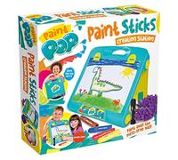 Paint Pop - Creation Station Portable Table Top Easel For Kids - Foldable for Storage, Double Sided with Wipeable Whiteboard - Includes 6 Paint Sticks, Duster and Paper Clips