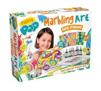 Paint Pop - Marbling Art Paint Creations Craft Set - Creative Blending, Mixing & Paint Marbling Fun for Kids - Easy Setup, Clean Up, Fast Drying - Includes 12 Paints, 10 Papers & Accessories, 5+ Years