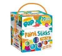 Paint Pop Paint Sticks For Kids - 20 Pack Assorted Colours & Fun Storage Tub - Fast Drying Action, Easy Clean Up, Vibrant Colours, Multi-Surface