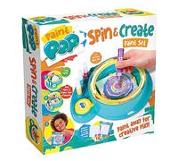 Paint Pop - Spin & Create Paint Set For Kids - Table Top Creative Fun Activity - Easy Setup, Mess-Free, Fast Drying, Easy Clean Up - Includes 4 Acrylic Pens, 10 Papers and Frame