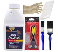 Paint Predator Premium Paint Stripper Kit - Powerful Paint Remover for Wood & Metal with Heavy Duty Scraper, 2 Paintbrushes, Nitrile Gloves & Dust Sheet
