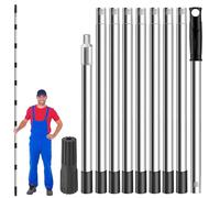 Paint Roller Extension Pole 11.8ft/3.6m, 10 Segmented Lightweight Stainless Steel Telescopic Pole, Extension Pole with Tapered Adapter, Extendable Roller Pole for Painting Gutter Cleaning Tools