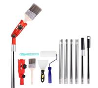 Paint Roller Extension Pole,Paint Brush Extender with 1.7M Paint Brush Extension Pole,Wallpaper Scraper and 2 Paint Brush,Paint Brush Extender Tool, Extendable Paint Brush for Most Rollers Brushes