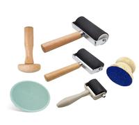 Paint Roller for Crafts, Rollers for Painting,6PCS Printmaking Supplies Ink Roller with Grip Handle Printmaking Board Paper Printing Ink Rubbing Brayer Roller for Crafts