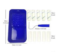 Paint Roller Kit for Walls & DIY Projects - 4-Inch High-Density Foam Rollers, Cotton Fibre Brush Heads, Plastic Paint Tray & Ergonomic Steel Handle Stand (Pack