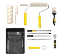 Paint Roller Kit - Wall Paint Roller Naps | Small Paint Roller | Large Lint Free Curling Iron with Tray | Ergonomic Edge Brush & Extension Handle For Furniture, PA