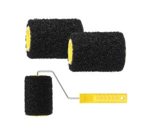 Paint Roller Pack with 3 Replaceable Covers and Sturdy Handle for Do It Yourself Home Projects Textured Paint Roller