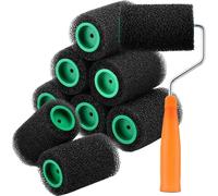 Paint Roller Set - 10-Piece Mini Paint Roller Tool Set, Interchangeable Rocks, Compact Brush Set, Versatile | Complete Set of Painted Wheels