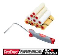 ProDec 11 piece Assorted 4 inch Mini Paint Rollers and Frame | for a Smooth Finish with Emulsion, Gloss, Satin, Varnish, Woodstain on Interior Walls, Ceilings, Wood, Metal, 4"