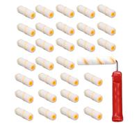 Paint Roller Set - 4 Inches Paint Roller, Microfiber Wall Brush Cover, Home Painting Tool Kit with Ergonomic Handle, Small Area Painting Supplies for DIY Renovation Projects