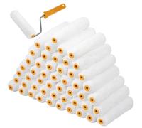 Paint Roller Set, 6.3-Inch Paint Roller, 50 Pcs Paint Roller Covers, Mini Paint Roller, For Painting Wall, Ceiling, Home Painting Supply, Applying Paint