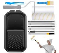 Paint Roller Set - 9 Inch Brush Set, Professional Wall Ceiling Decoration Tools with Tablet Frame Extension Rods, Brushes for DIY Projects | Equipment Package