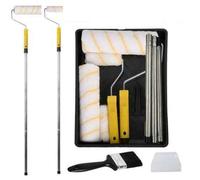 Paint Roller Set, Extension Pole, Tray, Brush, And Roller Sleeves For Wall And Ceiling Painting