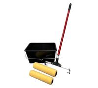 Paint Roller Set of 5 - Roller Sets for Painting, 12 Inch Rollers with 15L Bucket Paint Tray. Tools for Decorating, Painting Interior Walls & Ceilings. Extension Pole with Tray and Extra Sleeve