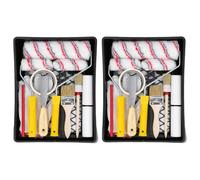 Paint Roller Tray 17 Piece TOUGH MASTER Set, 9” Tray, 9” Paint Roller, 9” Handle, 2x4” Polyester Refill, 2x4” Foam Refill, 4” Handle, 2” Paint Brush (Pack of 2)