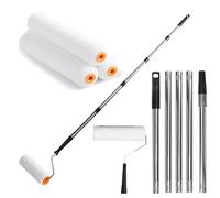 Paint Roller with Extended Detachable Thickened Pole, 6.5FT Household Wall Painting Tool with 3 Quality Brush Head for Walls and Ceiling