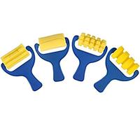 Paint Rollers, Paint Rollers Sponge Brush Kids Painting Brushes Pack of 4 Blue and Yellow 13.5cm