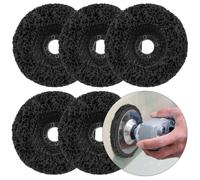 Paint Rust Oxidation Removing, Clean, Stripping Wheel for Angle Grinder, 4'' X 5/8'' Abrasive Strip Discs, Strip Discs, 5 Pcs, Black
