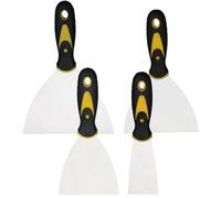 Paint Scraper, 4Pcs Putty Knife, 1.5/3/4/6 Inch Rust-Proof Scraper Tool, Stainless Steel Spackle Knife for Repairing Removing Scraping