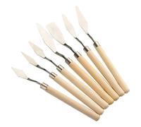 Paint Spatula, Painting Spatula, Set of 7 Acrylic Painting Tools, Portable Painting Tools Oil Paint, Painting Accessories Artists with Wooden Handle Mixing, Smudging, Spreading and