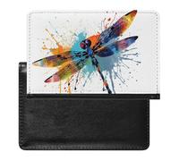 Paint Splash Dragonfly Passport Holder Passport Cover Protector Essentials with Credit Card Slots for Women Men