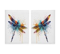 Paint Splash Dragonfly Passport Holder Passport Wallet PU Leather Passports Protective Cover Slim Travel Accessories