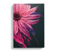 Paint Splash Flower No.5 Canvas Print | Gallery Wrapped 30mm Frame Wall Art | 30x20 inches | Ready to Hang | Abstract Floral Picture | Living Room Bedroom Lounge Office