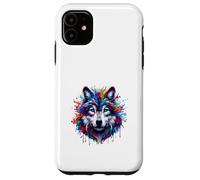 Paint Splash Wolf Case for iPhone 11