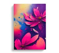 Paint Splat Flower No.4 Canvas Print | Gallery Wrapped 30mm Frame Wall Art | 30x20 inches | Ready to Hang | Abstract Floral Picture | Living Room Bedroom Lounge Office