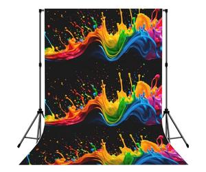 Paint Splatter Backdrop Multi-Scene Photography Backdrop For Baby Shower, Portrait, Party, Video & Home Decoration - 5x7ft