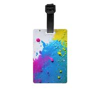 Paint Splatter Backdrop Print Luggage Tag for Suitcases Identification Travel Bag Tags Easy-to-Identify Labels Set