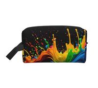 Paint Splatter Backdrop Print Portable Travel Toiletry Storage Bag Large Capacity 600D Polyester Cosmetic Storage Bag
