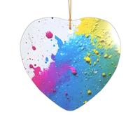Paint Splatter Backdrop Print Wedding Gift Ideas for Couples, A Just Married Acrylic Christmas Tree Ornament