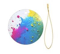 Paint Splatter Backdrop Print Wedding Gift Ideas for Couples, A Just Married Acrylic Christmas Tree Ornament