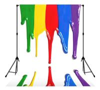 Paint Splatter Backdrop Printed Portrait Backdrop, Non Reflective Polyester Screen, Smooth Background for Recording
