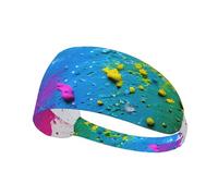 Paint Splatter Backdrop Sports Headband For Men Women Tennis Sweat Band For Workout Sports Headbands Elastic For Running