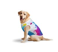 Paint Splatter Backdropprint Medium Large Pets Vest Breathable Cozy Home Party Sleeveless Tank Top T-Shirt