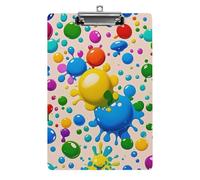 Paint Splatter Pattern Clipboard 8.5×12.5 Inch Acrylic Clip Board with Metal Clip A4 Letter Size Decorative Clipboard Cute Hanging Clipboards for Office, Teacher, Nurse, Doctor,
