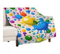 Paint Splatter Pattern Throw Blanket Super Lightweight Breathable Blanket Soft Cozy Flannel Throw Blankets for Couch, Sofa, Chair, Bed, Camping, Picnic, Travel Bed Blankets All Season Use 40"x50"