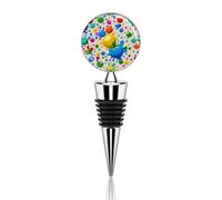 Paint Splatter Pattern Wine Stoppers Reusable Wine Bottle Stopper Decorative Champagne Stoppers Silicone Beverage Bottle Sealer Keep Fresh, Leakproof Wines Saver for Bar Party Decor