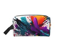 Paint Splatter Print Large Capacity Travel Toiletry Bag Unisex Daily Use Storage Weekend Trips Pouch