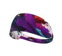 Paint Splatter Sports Headband For Men Women Tennis Sweat Band For Workout Sports Headbands Elastic For Running